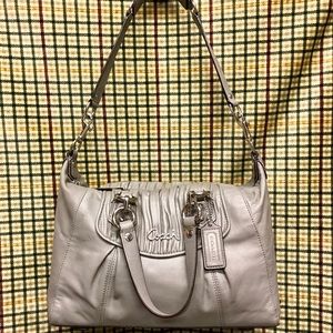 COACH ASHLEY”GATHERED”LEATHER CONVERTIBLE SATCHEL